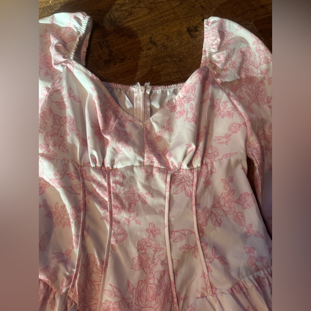 Romper gorgeous pink & white long sleeve S - Picture 9 of 12
